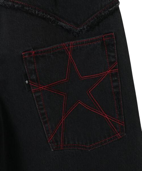 CONVERSE TOKYO（コンバーストウキョウ）の「DENIM SWITCHING WIDE PANTS（デニムパンツ・レディース・インディゴブルー/ブラック・MEDIUM/SMALL）」の19枚目の写真