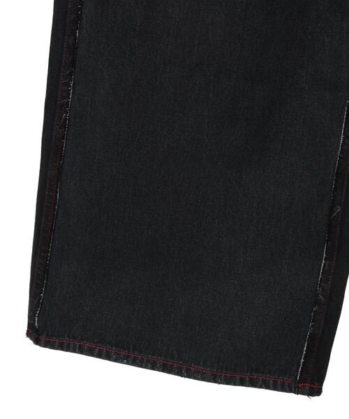 CONVERSE TOKYO（コンバーストウキョウ）の「DENIM SWITCHING WIDE PANTS（デニムパンツ・レディース・インディゴブルー/ブラック・MEDIUM/SMALL）」の3枚目の写真