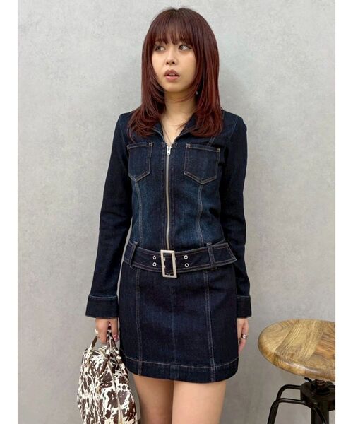 EVRIS(エヴリス)の「ストレッチデニムシャツミニワンピース(ワンピース・レディース・ブルー/インディゴブルー・SMALL/MEDIUM)」の22枚目の写真
