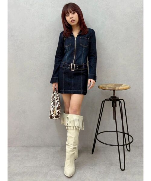 EVRIS(エヴリス)の「ストレッチデニムシャツミニワンピース(ワンピース・レディース・ブルー/インディゴブルー・SMALL/MEDIUM)」の16枚目の写真