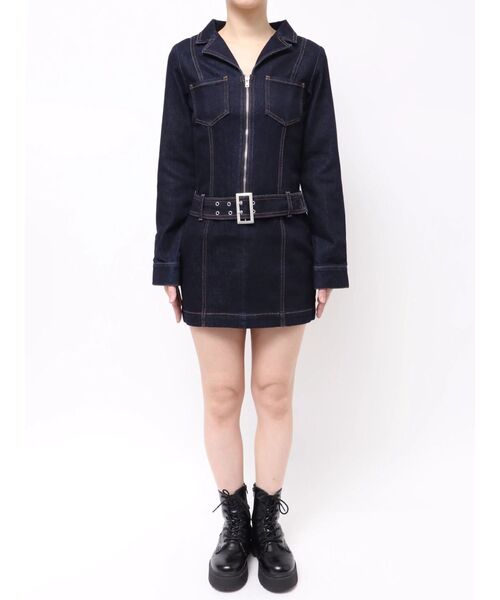 EVRIS(エヴリス)の「ストレッチデニムシャツミニワンピース(ワンピース・レディース・ブルー/インディゴブルー・SMALL/MEDIUM)」の7枚目の写真
