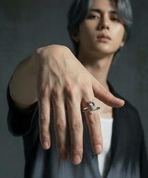【Cr+ov(クローヴ)】キャットモチーフ オープンリング cro-ring-30-10【RBTS】