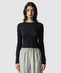 muller of yoshiokubo | muller of yoshiokubo ミュラーオブヨシオクボ / BACK TWIST RIB LONG SLEEVE バックツイストリブロングスリーブトップス / MLS26102A(Tシャツ/カットソー)