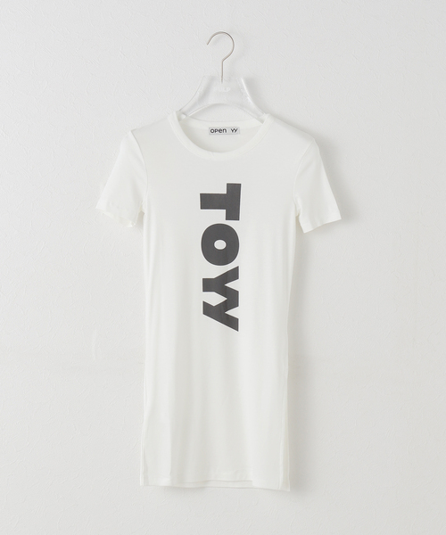 OPEN Yy（オープンワイワイ）の「【Geek Office / ギークオフィス】OPEN YY /  TOYY SIDE SLIT TEE（Tシャツ/カットソー・レディース・ホワイト・SMALL）」の4枚目の写真