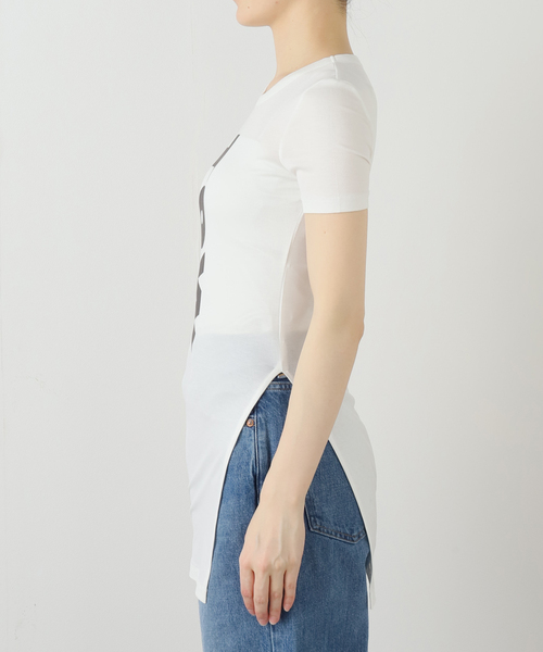 OPEN Yy（オープンワイワイ）の「【Geek Office / ギークオフィス】OPEN YY /  TOYY SIDE SLIT TEE（Tシャツ/カットソー・レディース・ホワイト・SMALL）」の12枚目の写真