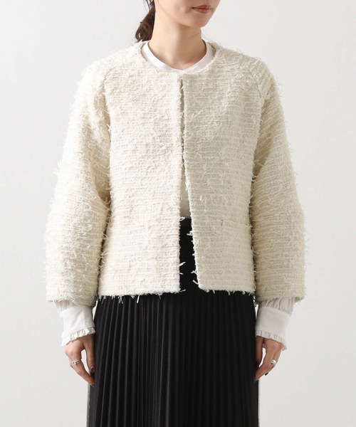 【美品】Gready Brilliant LUツイードラペルジャケット 金ボタン 美品】Gready Brilliant LUツイードラペルジャケット 金ボタン Gready