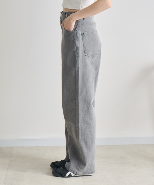 RU.TI.LE(ルチル)の「【RU.TI.LE】ウエストゴムストレッチ付きストレートデニム(デニムパンツ・レディース・グレー/ネイビー/ブラック・LARGE/MEDIUM)」の19枚目の写真