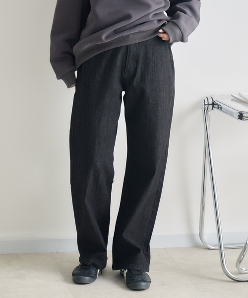 RU.TI.LE(ルチル)の「【RU.TI.LE】ウエストゴムストレッチ付きストレートデニム(デニムパンツ・レディース・グレー/ネイビー/ブラック・LARGE/MEDIUM)」の7枚目の写真