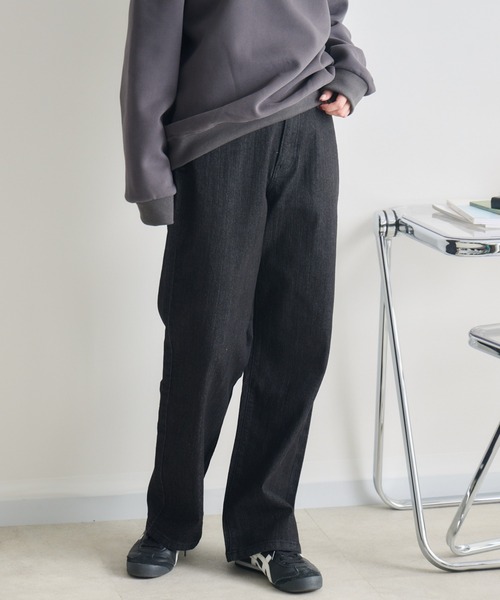 RU.TI.LE(ルチル)の「【RU.TI.LE】ウエストゴムストレッチ付きストレートデニム(デニムパンツ・レディース・グレー/ネイビー/ブラック・LARGE/MEDIUM)」の8枚目の写真
