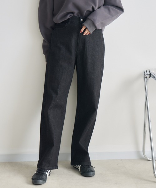 RU.TI.LE(ルチル)の「【RU.TI.LE】ウエストゴムストレッチ付きストレートデニム(デニムパンツ・レディース・グレー/ネイビー/ブラック・LARGE/MEDIUM)」の9枚目の写真