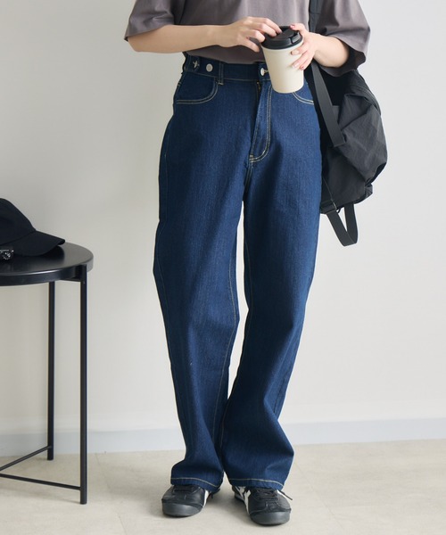 RU.TI.LE(ルチル)の「【RU.TI.LE】ウエストゴムストレッチ付きストレートデニム(デニムパンツ・レディース・グレー/ネイビー/ブラック・LARGE/MEDIUM)」の15枚目の写真
