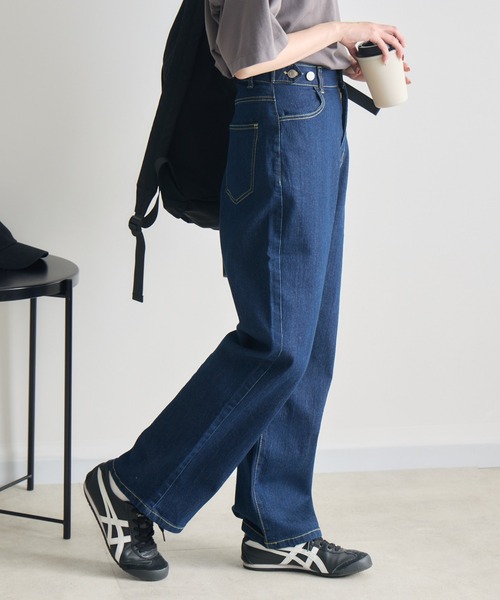 RU.TI.LE(ルチル)の「【RU.TI.LE】ウエストゴムストレッチ付きストレートデニム(デニムパンツ・レディース・グレー/ネイビー/ブラック・LARGE/MEDIUM)」の16枚目の写真
