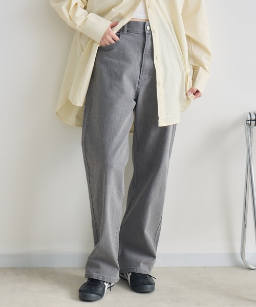 RU.TI.LE(ルチル)の「【RU.TI.LE】ウエストゴムストレッチ付きストレートデニム(デニムパンツ・レディース・グレー/ネイビー/ブラック・LARGE/MEDIUM)」の17枚目の写真