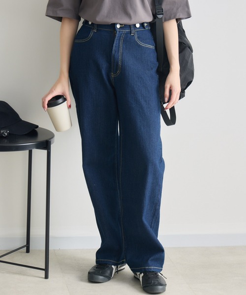 RU.TI.LE(ルチル)の「【RU.TI.LE】ウエストゴムストレッチ付きストレートデニム(デニムパンツ・レディース・グレー/ネイビー/ブラック・LARGE/MEDIUM)」の13枚目の写真