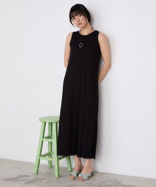 forksy.(フォルクシー)の「【forksy.】カップ付き ラメリブ アメスリワンピース(ワンピース・レディース・杢グレー/ブラック/ブラウン/ブルー・M/L)」の6枚目の写真