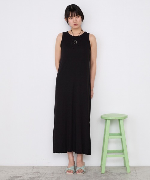 forksy.(フォルクシー)の「【forksy.】カップ付き ラメリブ アメスリワンピース(ワンピース・レディース・杢グレー/ブラック/ブラウン/ブルー・M/L)」の8枚目の写真
