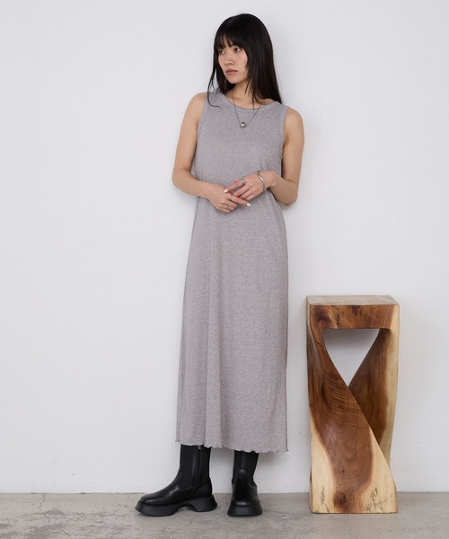 forksy.(フォルクシー)の「【forksy.】カップ付き ラメリブ アメスリワンピース(ワンピース・レディース・杢グレー/ブラック/ブラウン/ブルー・M/L)」の19枚目の写真