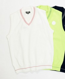 ＜MENS>コットン混Vネックラインベスト