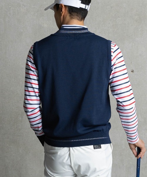 archivio(アルチビオ)の「<MENS>コットン混Vネックラインベスト(ベスト・メンズ・ネイビー/イエロー/ホワイト・L/M)」の4枚目の写真