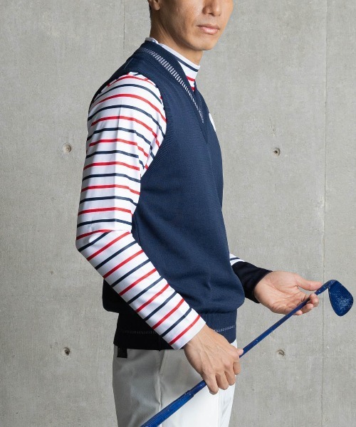 archivio(アルチビオ)の「<MENS>コットン混Vネックラインベスト(ベスト・メンズ・ネイビー/イエロー/ホワイト・L/M)」の5枚目の写真