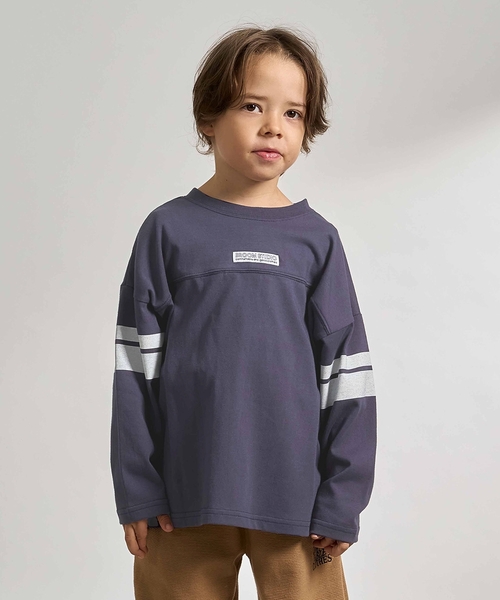 b・ROOM(ビールーム)の「【防汚・速乾・型崩れしない】【どちらが前でもOK】【ムテキT】ナンバリングTシャツ(Tシャツ/カットソー・キッズ・アイボリー/グリーン系その他/レッド系その他/レンガ/ネイビー・110cm/130cm/100cm/150cm/120cm/140cm)」の3枚目の写真