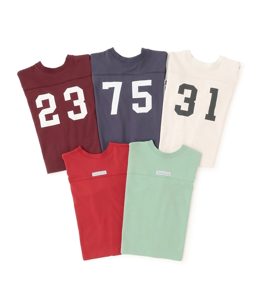 b・ROOM(ビールーム)の「【防汚・速乾・型崩れしない】【どちらが前でもOK】【ムテキT】ナンバリングTシャツ(Tシャツ/カットソー・キッズ・アイボリー/グリーン系その他/レッド系その他/レンガ/ネイビー・110cm/130cm/100cm/150cm/120cm/140cm)」の14枚目の写真