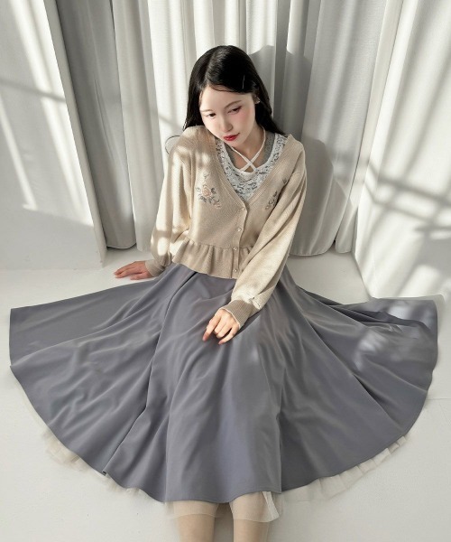 an another angelus（アンアナザーアンジェラス）の「【2サイズ展開】パニエサーキュラースカート/fint フィント（スカート・レディース・ネイビー/ブルーグレー・1/2）」の10枚目の写真