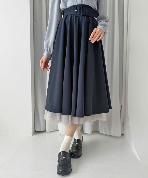 an another angelus（アンアナザーアンジェラス）の「【2サイズ展開】パニエサーキュラースカート/fint フィント（スカート・レディース・ネイビー/ブルーグレー・1/2）」の13枚目の写真
