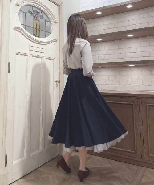 an another angelus(アンアナザーアンジェラス)の「【2サイズ展開】パニエサーキュラースカート/fint フィント(スカート・レディース・ネイビー/ブルーグレー・1/2)」の14枚目の写真