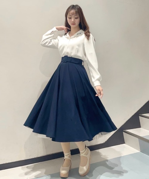 an another angelus(アンアナザーアンジェラス)の「【2サイズ展開】パニエサーキュラースカート/fint フィント(スカート・レディース・ネイビー/ブルーグレー・1/2)」の15枚目の写真