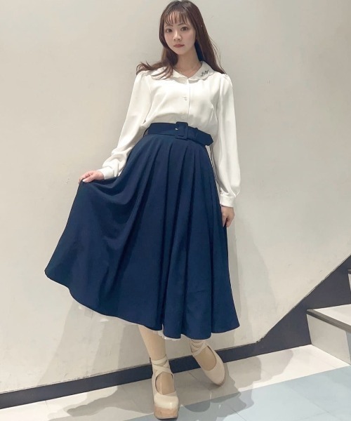 an another angelus(アンアナザーアンジェラス)の「【2サイズ展開】パニエサーキュラースカート/fint フィント(スカート・レディース・ネイビー/ブルーグレー・1/2)」の16枚目の写真