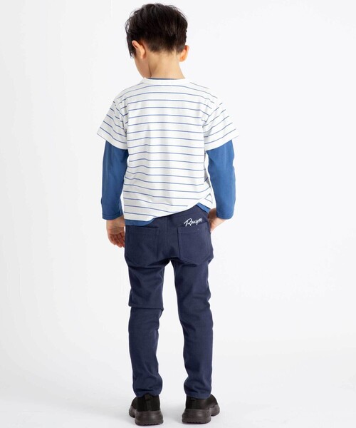 BeBe（ベベ）の「ストレッチツイルロゴ刺しゅうストレートロングパンツ（その他パンツ・キッズ・ブラック/ネイビー・140cm/110cm/130cm/150cm/120cm/100cm）」の7枚目の写真