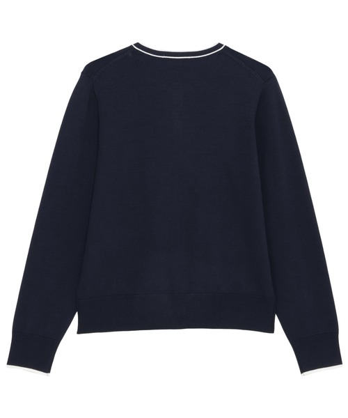 TOKYO SHIRTS（トウキョウシャツ）の「配色 クルーネック カーディガン（カーディガン/ボレロ・レディース・ネイビー/オフホワイト・M/L/LL）」の9枚目の写真