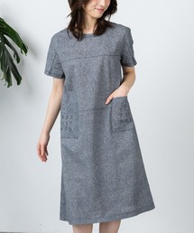 コットン100％刺繍ステッチワンピース