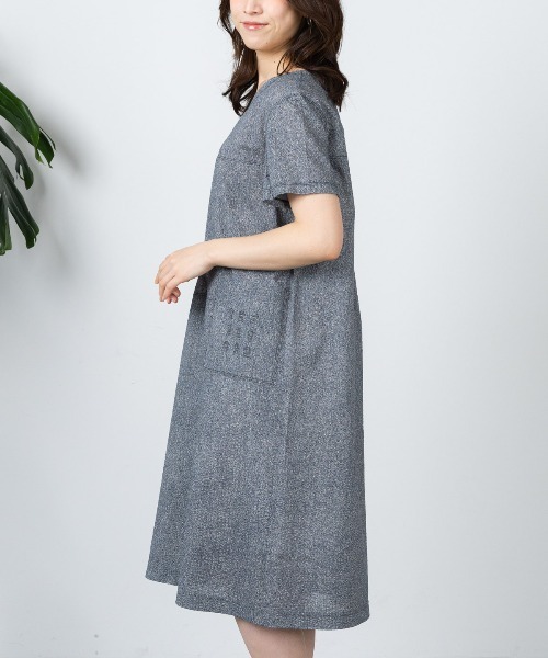 STUDIO PICONE(スタジオピッコーネ)の「コットン100%刺繍ステッチワンピース(ワンピース・レディース・グレイッシュブルー/ライトブルー/ネイビー・M/L/LL)」の12枚目の写真
