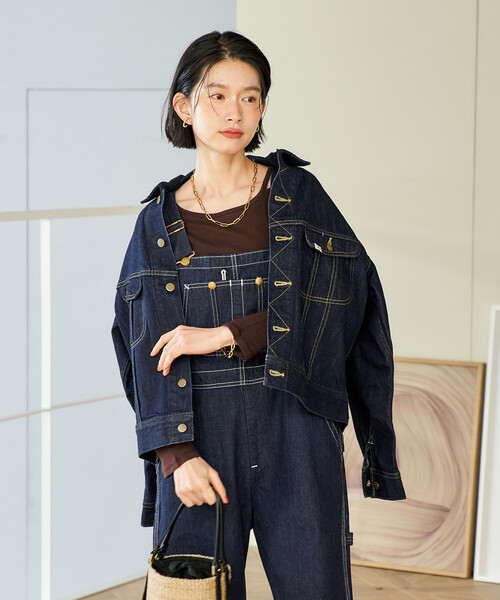 FREAK'S STORE(フリークスストア)の「Lee × FREAK'S STORE/リー 別注 OVERALL/別注 オーバーオール(サロペット/オーバーオール・レディース・オフホワイト/ブルー/ネイビー・フリ-)」の4枚目の写真
