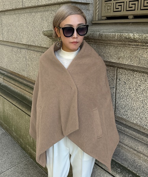 【80s〜90s】フランス製 コーデュロイ×コットン ドッキング ポンチョ ブランド古着】ポンチョ（ポンチョ）｜JENNE（ジェンヌ）の