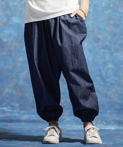 Jih Nunc(ジーヌンク)の「mp14621-8ozデニムバルーンイージーパンツ(JIH-R1181)(デニムパンツ・メンズ・インディゴブルー/ブルー・L/M/S)」の3枚目の写真