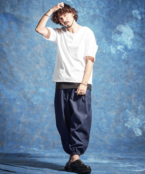 Jih Nunc(ジーヌンク)の「mp14621-8ozデニムバルーンイージーパンツ(JIH-R1181)(デニムパンツ・メンズ・インディゴブルー/ブルー・L/M/S)」の6枚目の写真