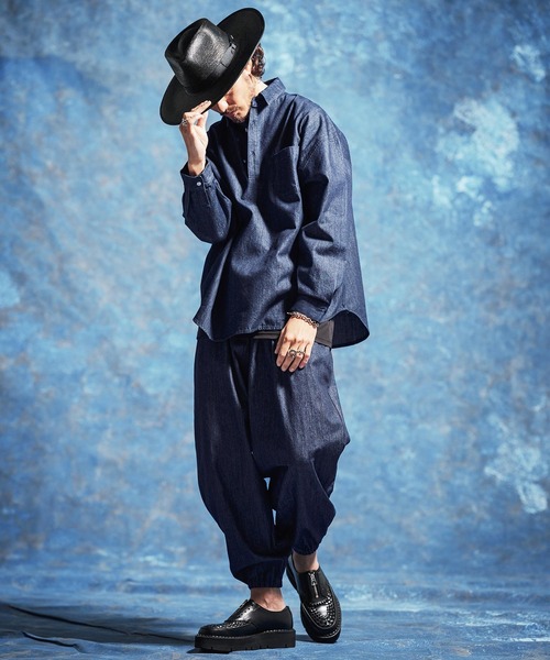 Jih Nunc(ジーヌンク)の「mp14621-8ozデニムバルーンイージーパンツ(JIH-R1181)(デニムパンツ・メンズ・インディゴブルー/ブルー・L/M/S)」の7枚目の写真