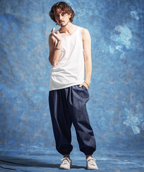 Jih Nunc(ジーヌンク)の「mp14621-8ozデニムバルーンイージーパンツ(JIH-R1181)(デニムパンツ・メンズ・インディゴブルー/ブルー・L/M/S)」の9枚目の写真