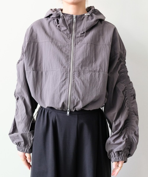 DOLLUPOOPS（ドールアップウップス）の「Shirred Sleeve Blouson(シャーリングスリーブブルゾン)（ブルゾン・レディース・カーキ/チャコール・FREE）」の17枚目の写真