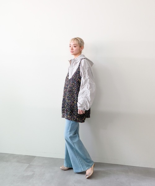 DOLLUPOOPS（ドールアップウップス）の「Shirred Sleeve Blouson(シャーリングスリーブブルゾン)（ブルゾン・レディース・カーキ/チャコール・FREE）」の6枚目の写真