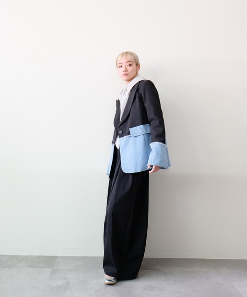 DOLLUPOOPS（ドールアップウップス）の「Shirred Sleeve Blouson(シャーリングスリーブブルゾン)（ブルゾン・レディース・カーキ/チャコール・FREE）」の9枚目の写真