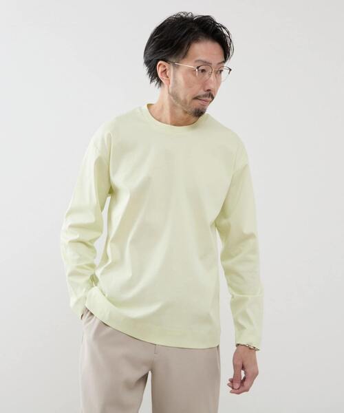 MEN'S MELROSE(メンズメルローズ)の「マーセライズドスムースロンT(Tシャツ/カットソー・メンズ・イエロー/ホワイト/チャコールグレー・2/4/3)」の21枚目の写真