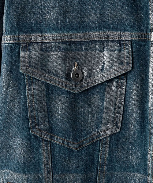 CLEL（クレイル）の「【CLEL】Foil Print Trucker Design Denim Shirt