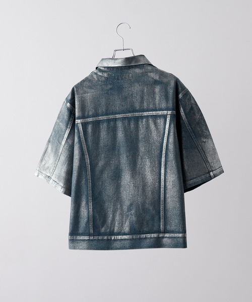 CLEL（クレイル）の「【CLEL】Foil Print Trucker Design Denim Shirt