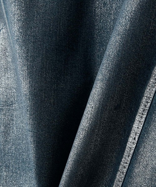 【CLEL】箔プリント トラッカーデザインデニムシャツ　Sサイズインディゴ CLEL（クレイル）の「【CLEL】Foil Print Trucker Design Denim Shirt
