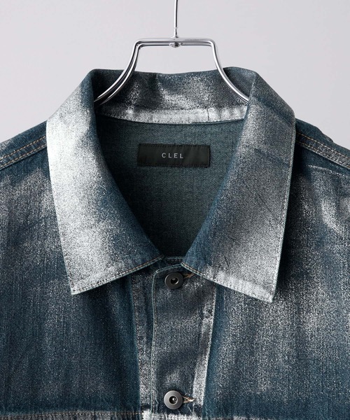 CLEL（クレイル）の「【CLEL】Foil Print Trucker Design Denim Shirt