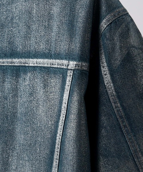 CLEL（クレイル）の「【CLEL】Foil Print Trucker Design Denim Shirt